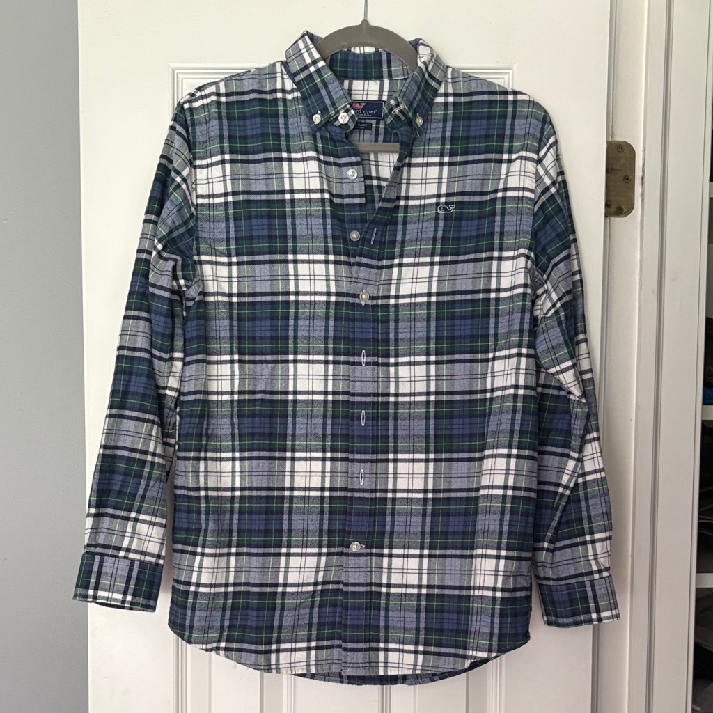 Classic Green & Blue Plaid Button-Down Shirt